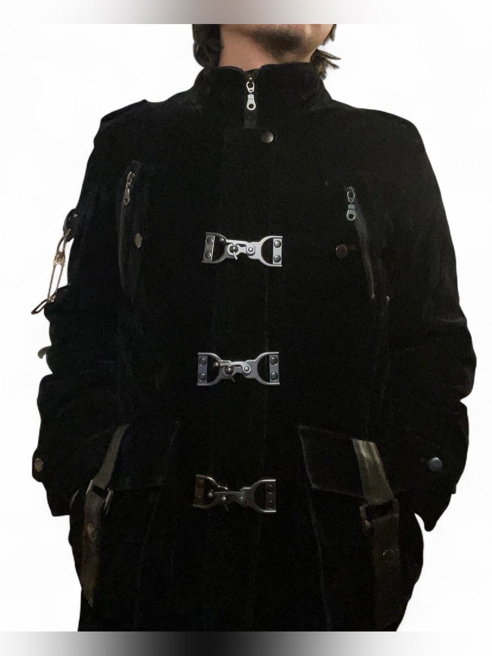 Vintage Japanese Brand Velvet Cyberpunk Goth Clasp‎ Jacket